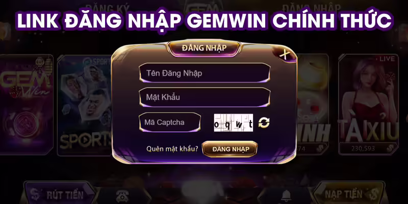 Quy trình đăng nhập nhà cái Gemwin khá đơn giản và dễ dàng, phù hợp với người chơi mới