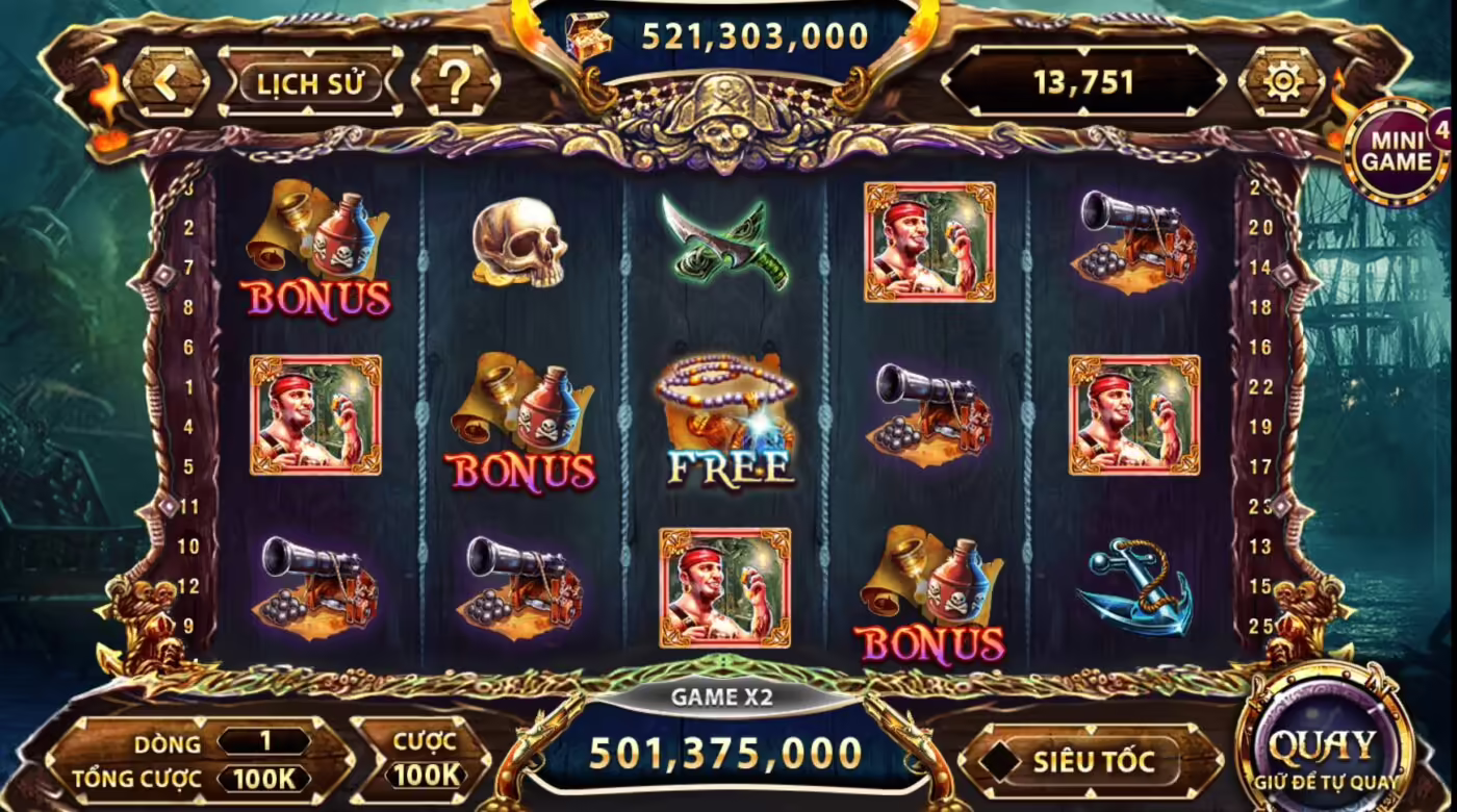 Phiên bản Nổ hũ Pirate King tại Gemwin mang đến cho người chơi những trải nghiệm thú vị và nhiều cơ hội chiến thắng lớn